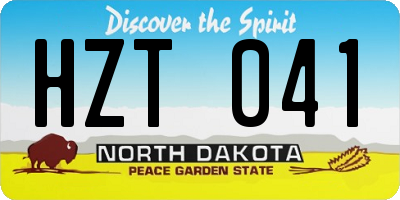 ND license plate HZT041
