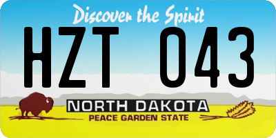 ND license plate HZT043
