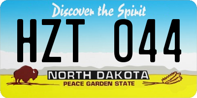 ND license plate HZT044