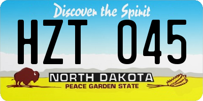 ND license plate HZT045