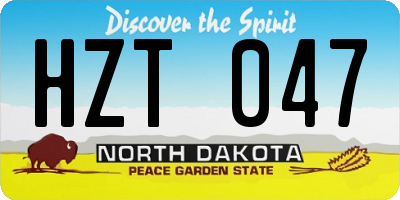 ND license plate HZT047