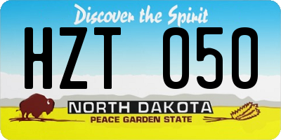 ND license plate HZT050