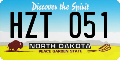 ND license plate HZT051
