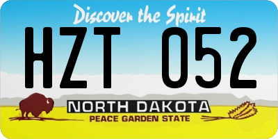 ND license plate HZT052