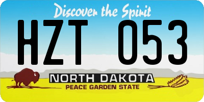 ND license plate HZT053