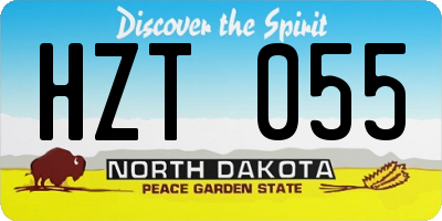 ND license plate HZT055