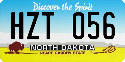 ND license plate HZT056