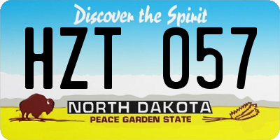 ND license plate HZT057