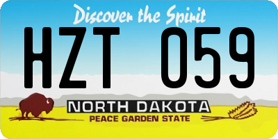 ND license plate HZT059