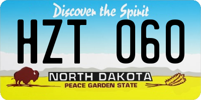 ND license plate HZT060