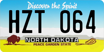 ND license plate HZT064