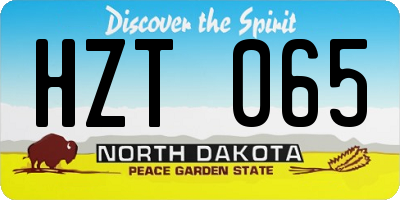 ND license plate HZT065
