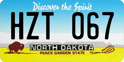 ND license plate HZT067