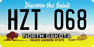 ND license plate HZT068