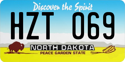 ND license plate HZT069