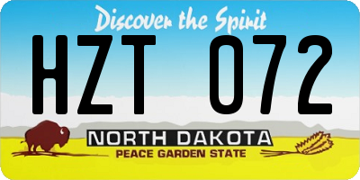 ND license plate HZT072