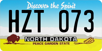 ND license plate HZT073