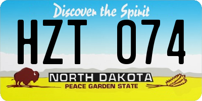 ND license plate HZT074