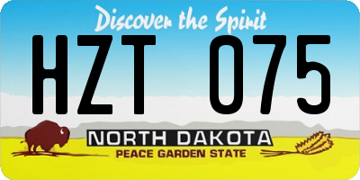 ND license plate HZT075
