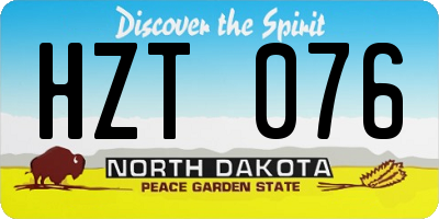 ND license plate HZT076