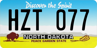 ND license plate HZT077