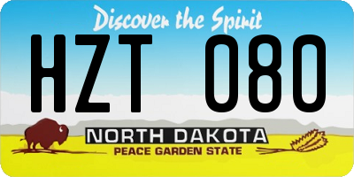 ND license plate HZT080