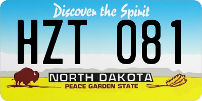 ND license plate HZT081
