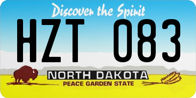 ND license plate HZT083