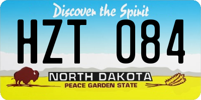ND license plate HZT084