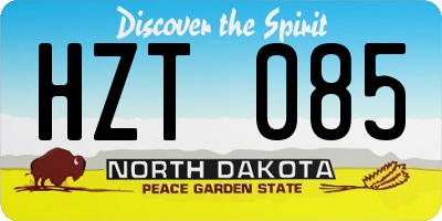 ND license plate HZT085