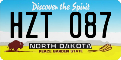 ND license plate HZT087