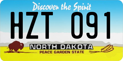 ND license plate HZT091