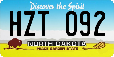 ND license plate HZT092