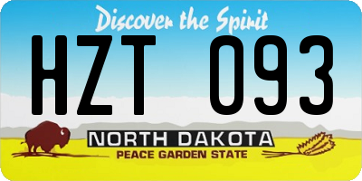 ND license plate HZT093