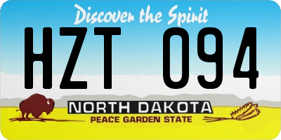 ND license plate HZT094