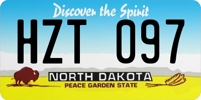ND license plate HZT097