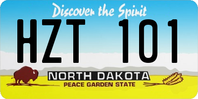 ND license plate HZT101