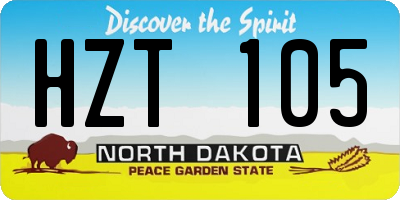 ND license plate HZT105