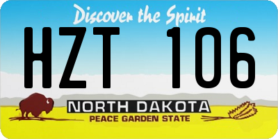 ND license plate HZT106