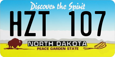 ND license plate HZT107