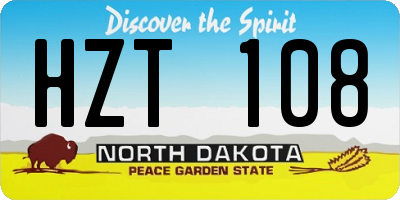 ND license plate HZT108
