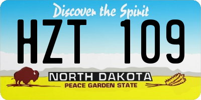 ND license plate HZT109