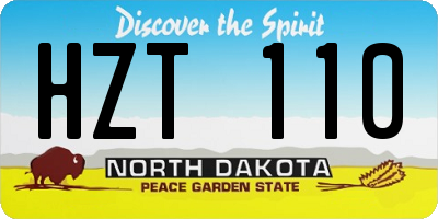 ND license plate HZT110