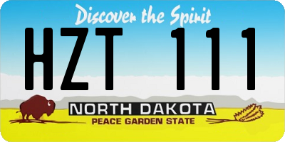 ND license plate HZT111