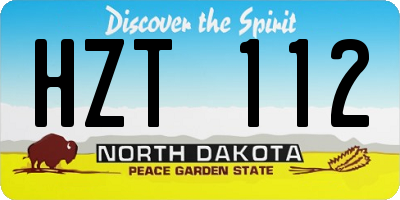 ND license plate HZT112