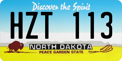 ND license plate HZT113