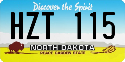 ND license plate HZT115