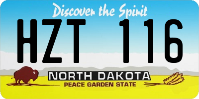 ND license plate HZT116