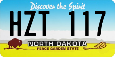 ND license plate HZT117