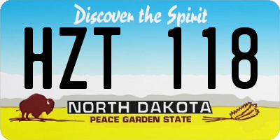 ND license plate HZT118